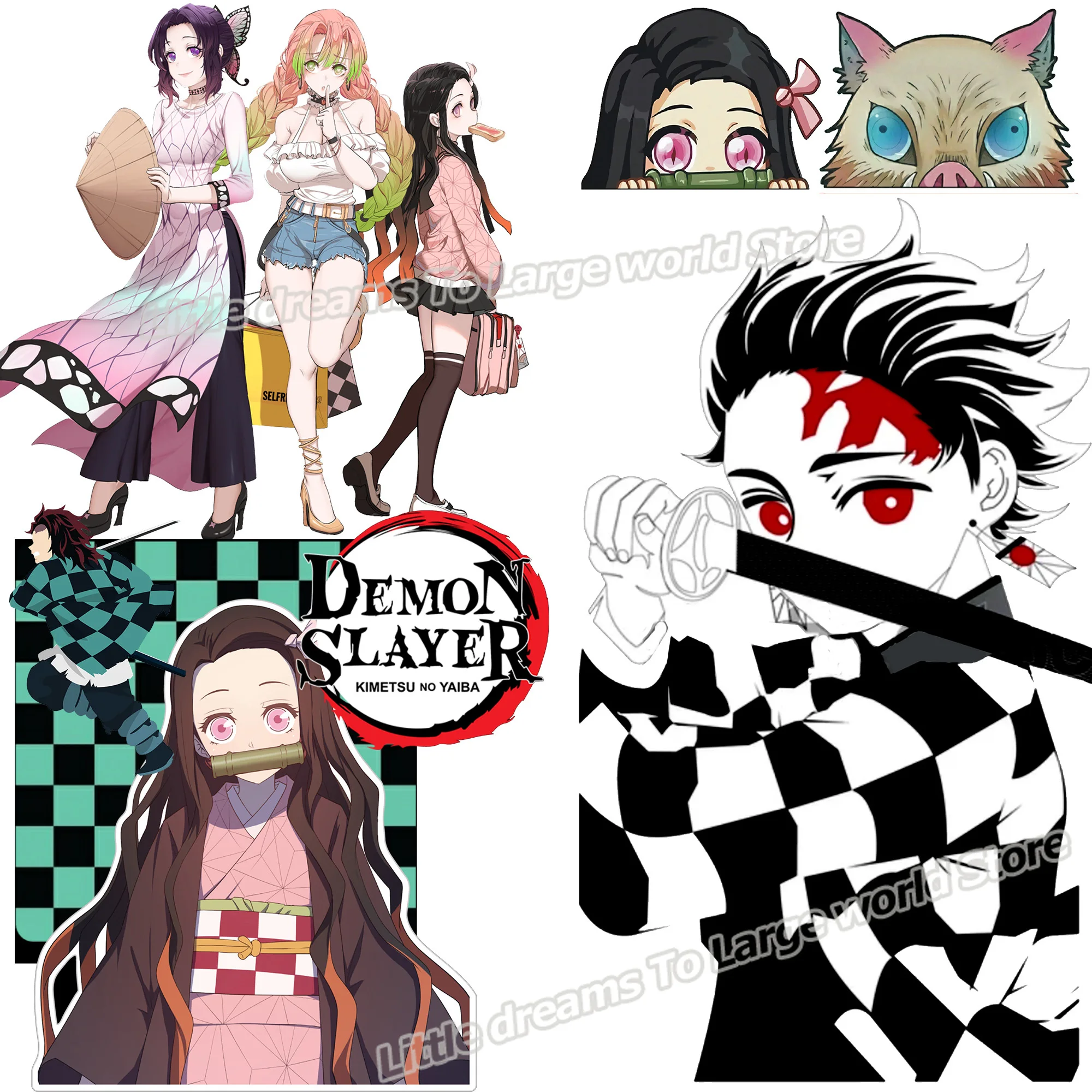 

demon slayer Patches for Clothing Ironing Hot Transfer Sticker nezuko inosuke tanjiro zenitsu DIY Cloth Patches Bag Shirt Decor