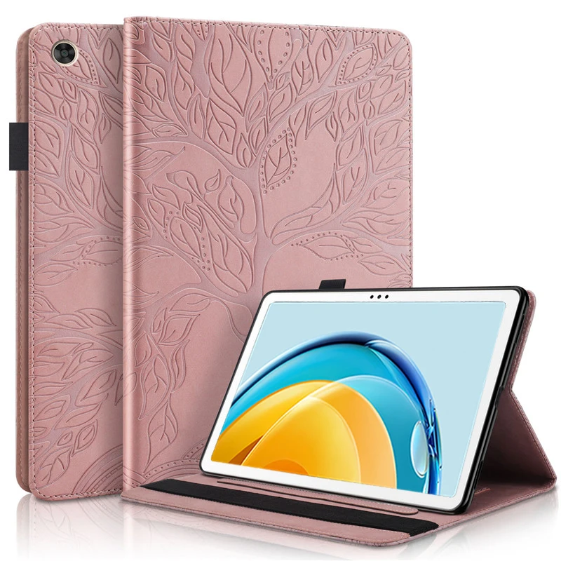 

For Huawei MatePad SE 10.4 2022 Cover 3D Imprinted Tree Leather Silicon Stand for MatePad SE AGS5-L09 W09 10.4" Tablet Case