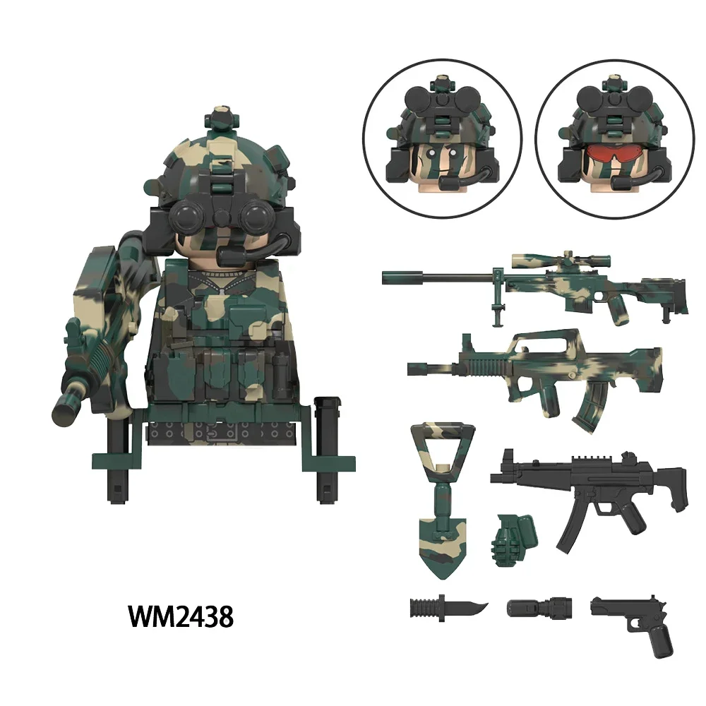 MOC милитари солдаты мини аниме Экшн фигурки оружие робот мейка строительные