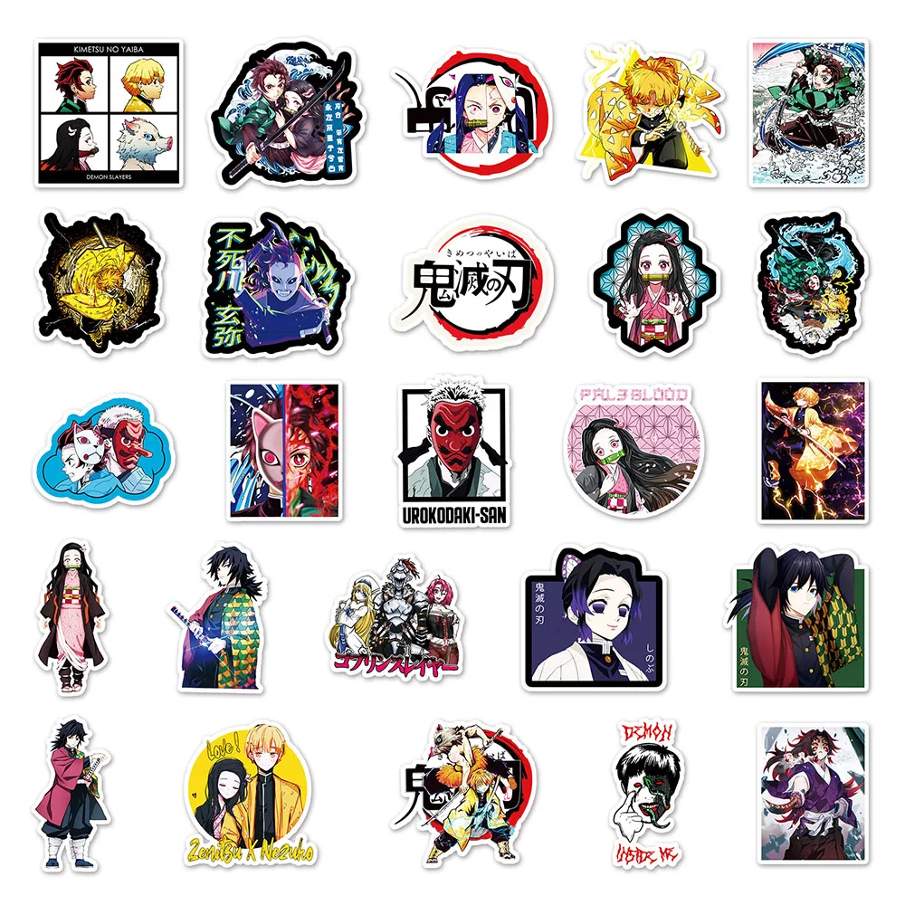 Стикеры аниме рассекающий демонов 10/30/50 шт.