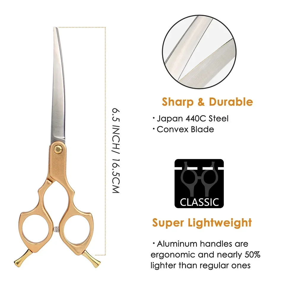 6 5 &quotИзогнутые Ножницы для груминга собак 440C уход за домашними животными из