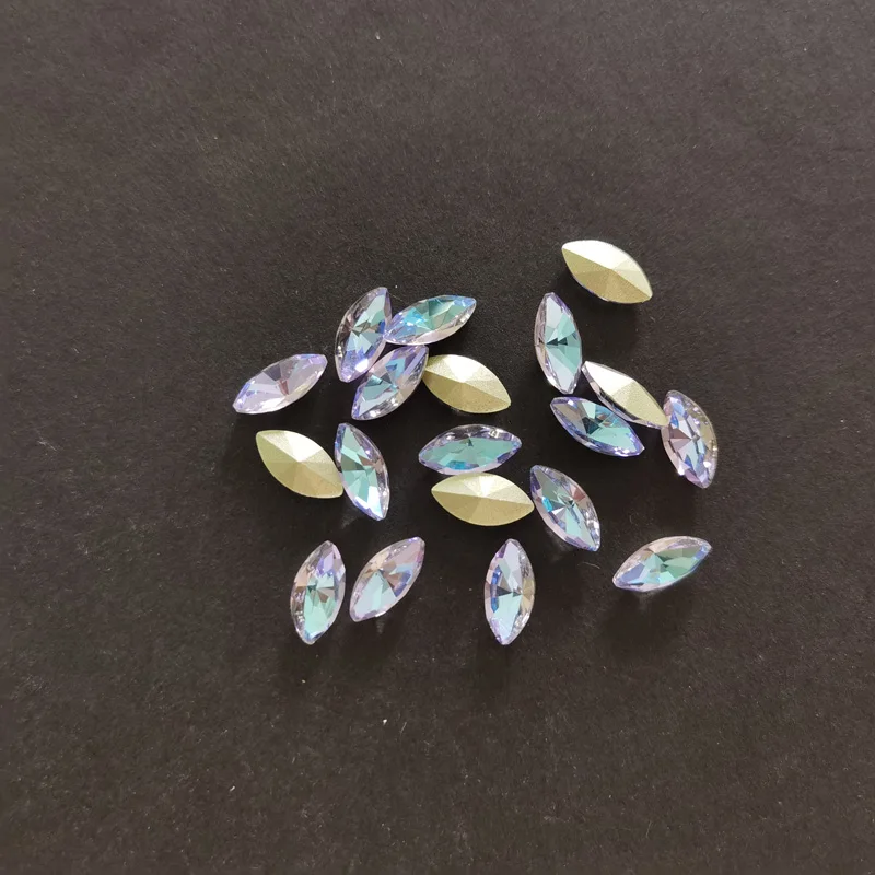 

5A New Crystals Navette Vitrail Light DIY Crafts Shiny Horse Eyes Rhinestones Nail Loose Beads For Clothes Jewellery Making