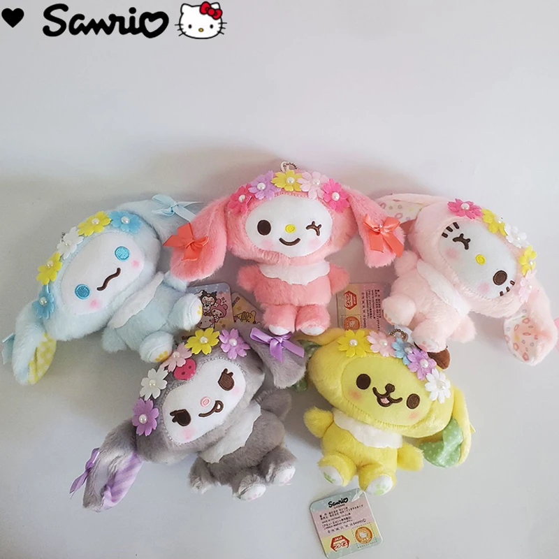

Sanrio, Hello Kitty Cinnamoroll Melody Kuromi, плюшевая подвеска, брелок, новая японская Пасхальная гирлянда, плюшевая игрушка, подарок для детей