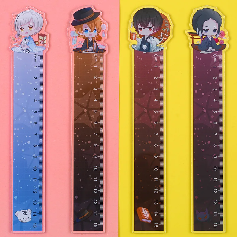 

Bungo Stray Dogs Anime Straight Ruler Cute Dazai Osamu School Supply Rulers Stationery Learning Drafting Supply Cartoon Plastic