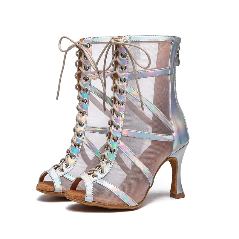 DKZSYIM Women's Party Boots Women Sexy stilettos High Heels Dance Shoes Black Gilrs Soft Sole Salsa Dancing Shoes Ballroom 2022