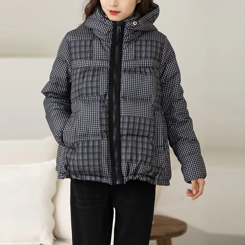 Women's Parkas Autumn Winter 2022 New Short Style Thick Hooded Jackets Loose Large Size Warm White Duck Down Trend Coat Female