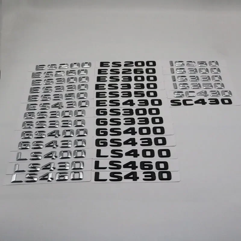 

Для ES300 ES330 ES350 ES430 IS250 IS300 LS400 SC430 Эмблема Автомобильная наклейка Задний багажник Хром Серебристый Черный логотип Значок Наклейка
