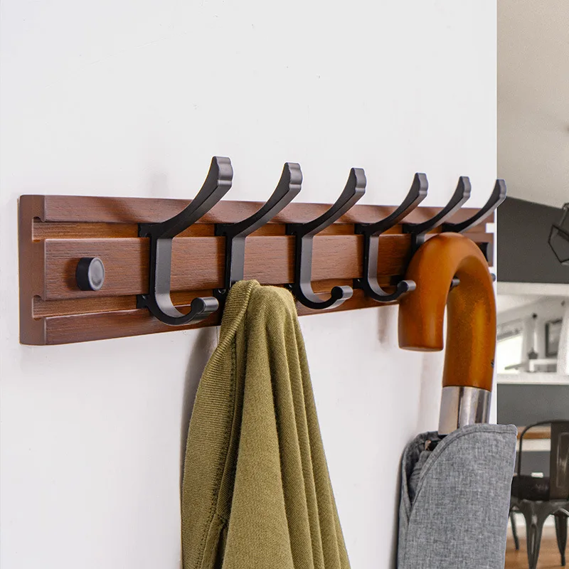 

Bamboo Coat Hooks Modern Simple Removable Storage Rack Bedroom Organization Shelf Decorative Metal Key Hook Behind The Door New