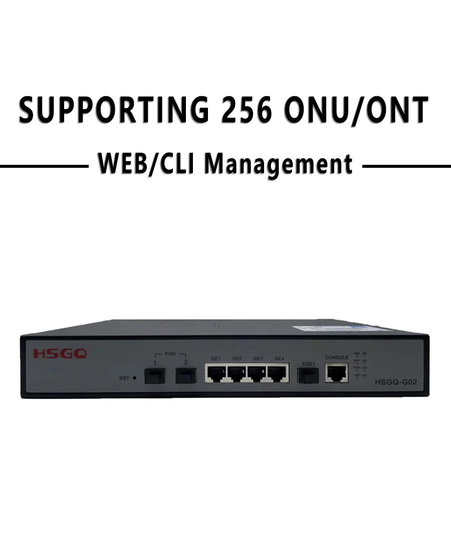 Mini 2PON GPON OLT 2 portas SFP 256 ONU 10G Uplink 100-240V AC 12V DC Power