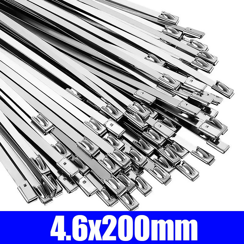 60/20 шт. кабельные стяжки из нержавеющей стали, самоблокирующиеся металлические стяжки, ремешок для обмотки выхлопных газов, многоцелевое сверхмощное крепежное кольцо для дома