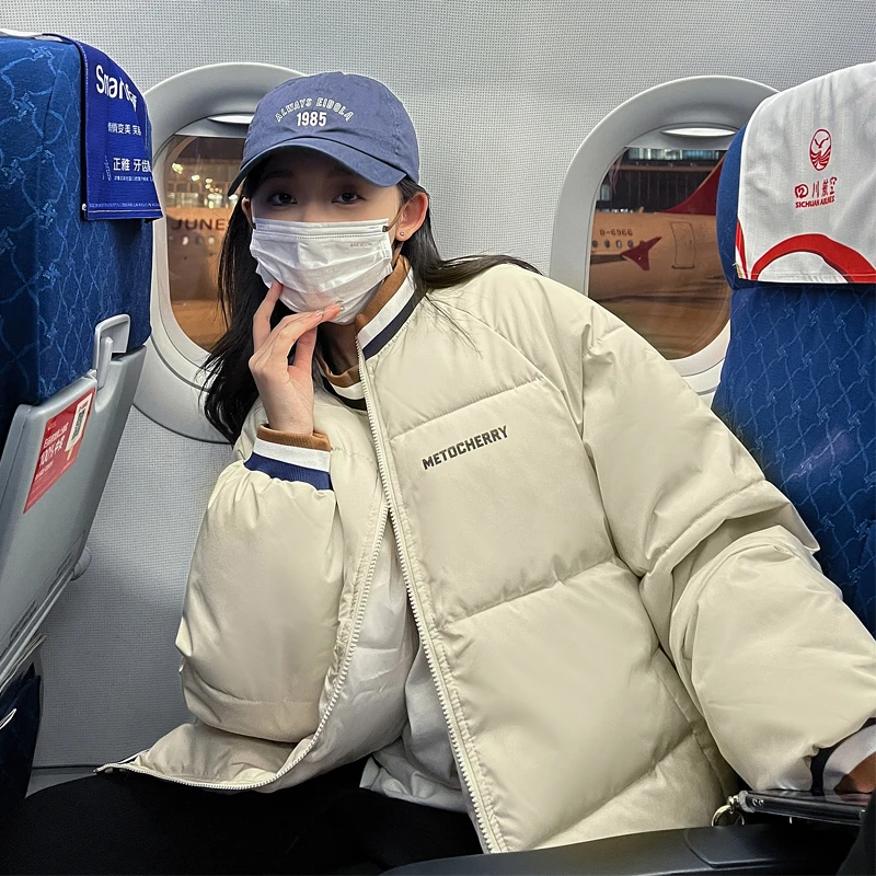 2023 New Winter Down Cotton Jacket women's Korean Fashion Warm Coat Students Baseball Uniform