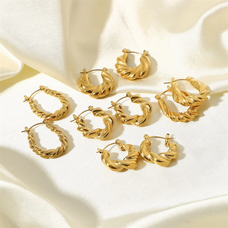 

Женские серьги-гвоздики из нержавеющей стали, простые серьги с золотым покрытием в стиле ретро