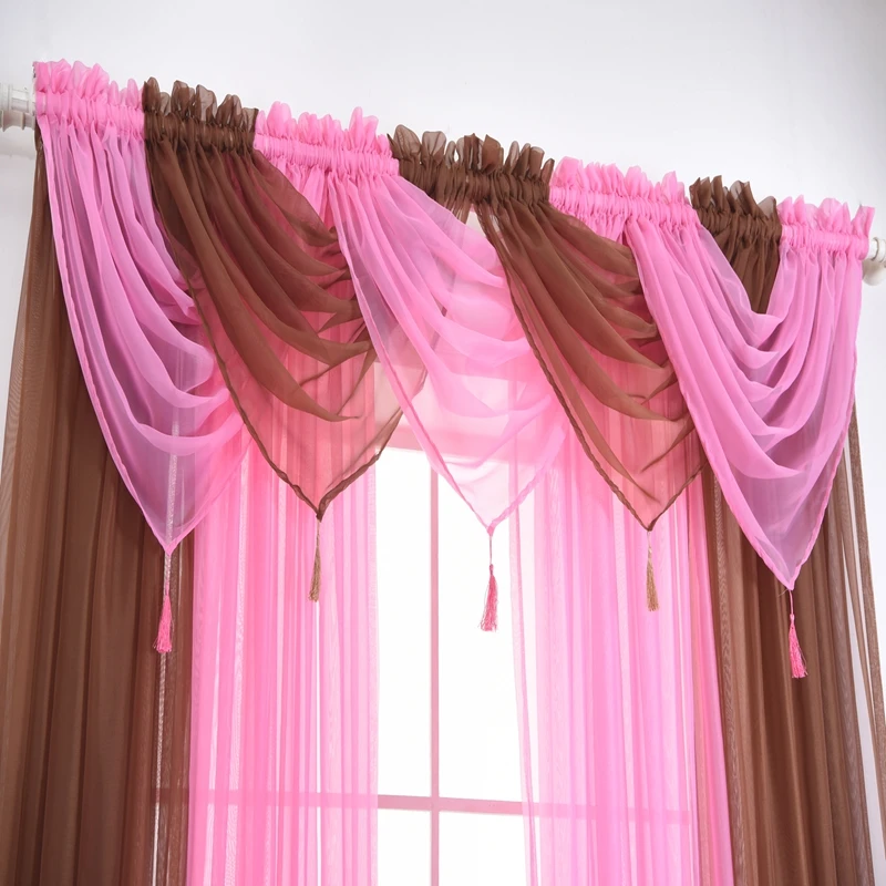 

Romantic Modern Solid Color Translucidus Window Gauze Home Curtain For Home Decor Living Room Bedroom Decoration Single PC