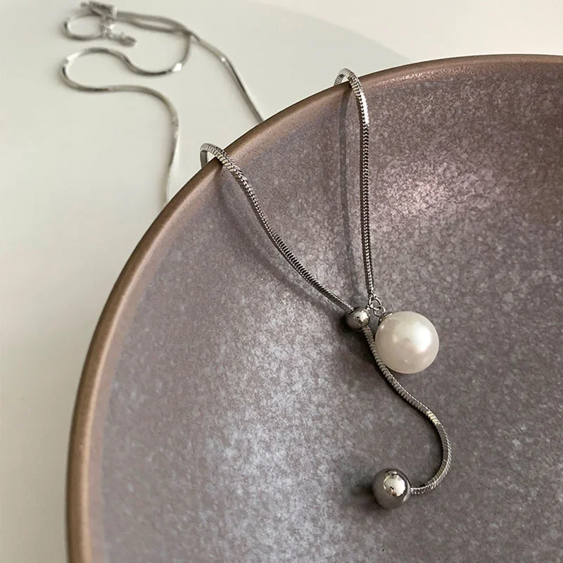 Длинное жемчужное ожерелье NicheDesign 2024 новый стиль простая элегантная уникальная