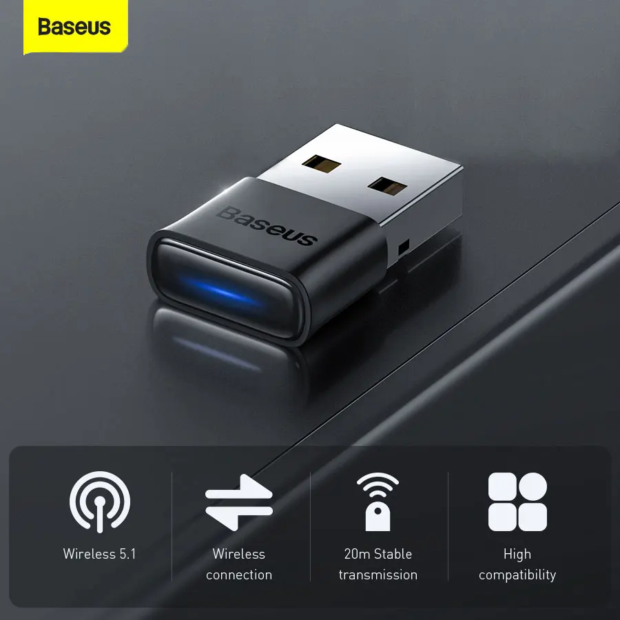 USB Bluetooth-адаптер Baseus 5.1 беспроводной приемник BT адаптер передатчика для ПК