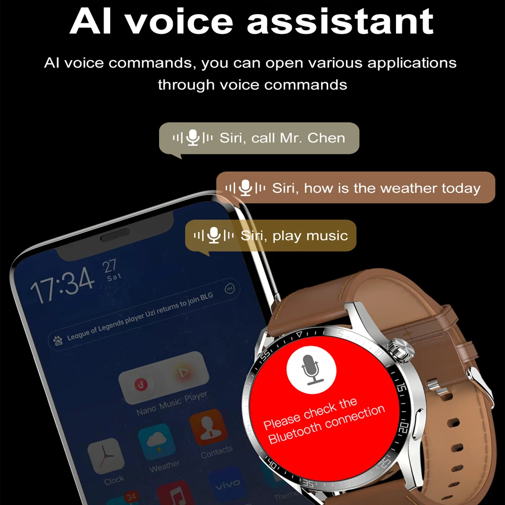 Смарт-часы SK17 мужские с поддержкой bluetooth 390*390 NFC VS L13 L15 L16 |
