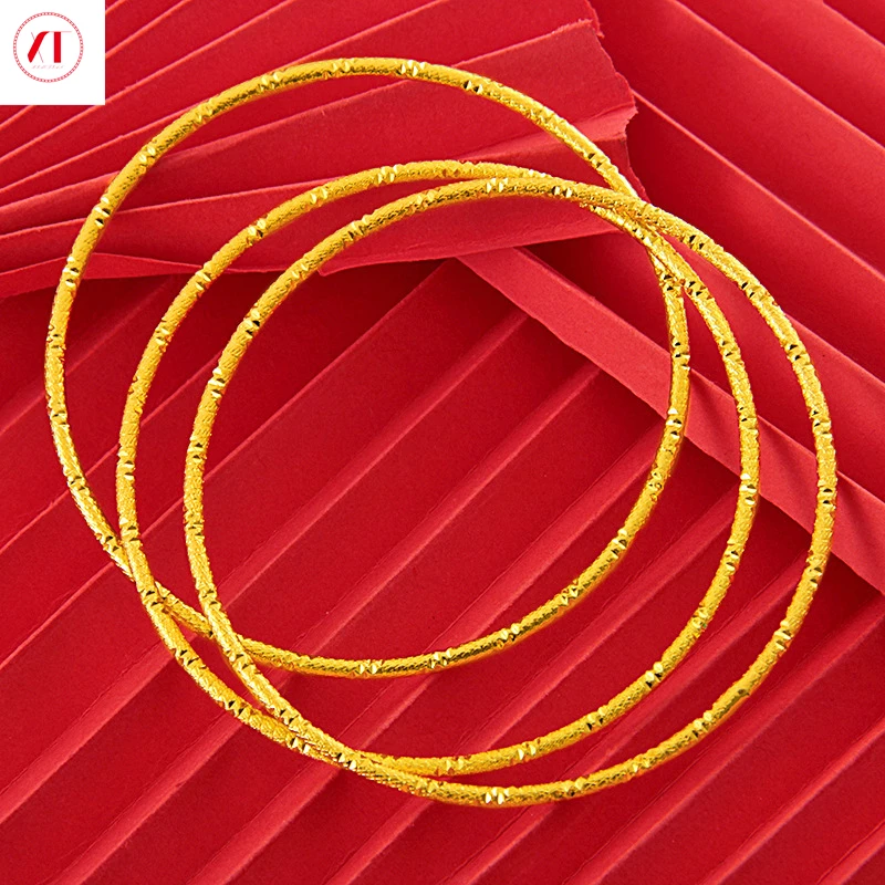 [3 в 1 комплекте] XT Jewelry Korea 24k 2 мм Тонкий браслет женский 916 оригинальный