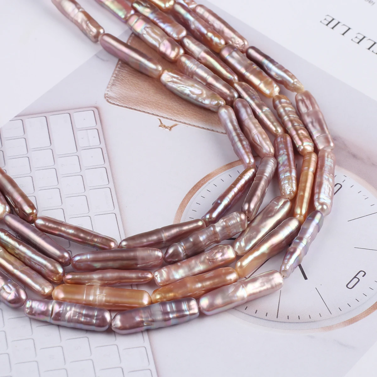 Natural Baroque Pearl Bead Stick Shape Loose Spacer Bead for Jewelry Making Diy Women Necklace Bracelet Accessories