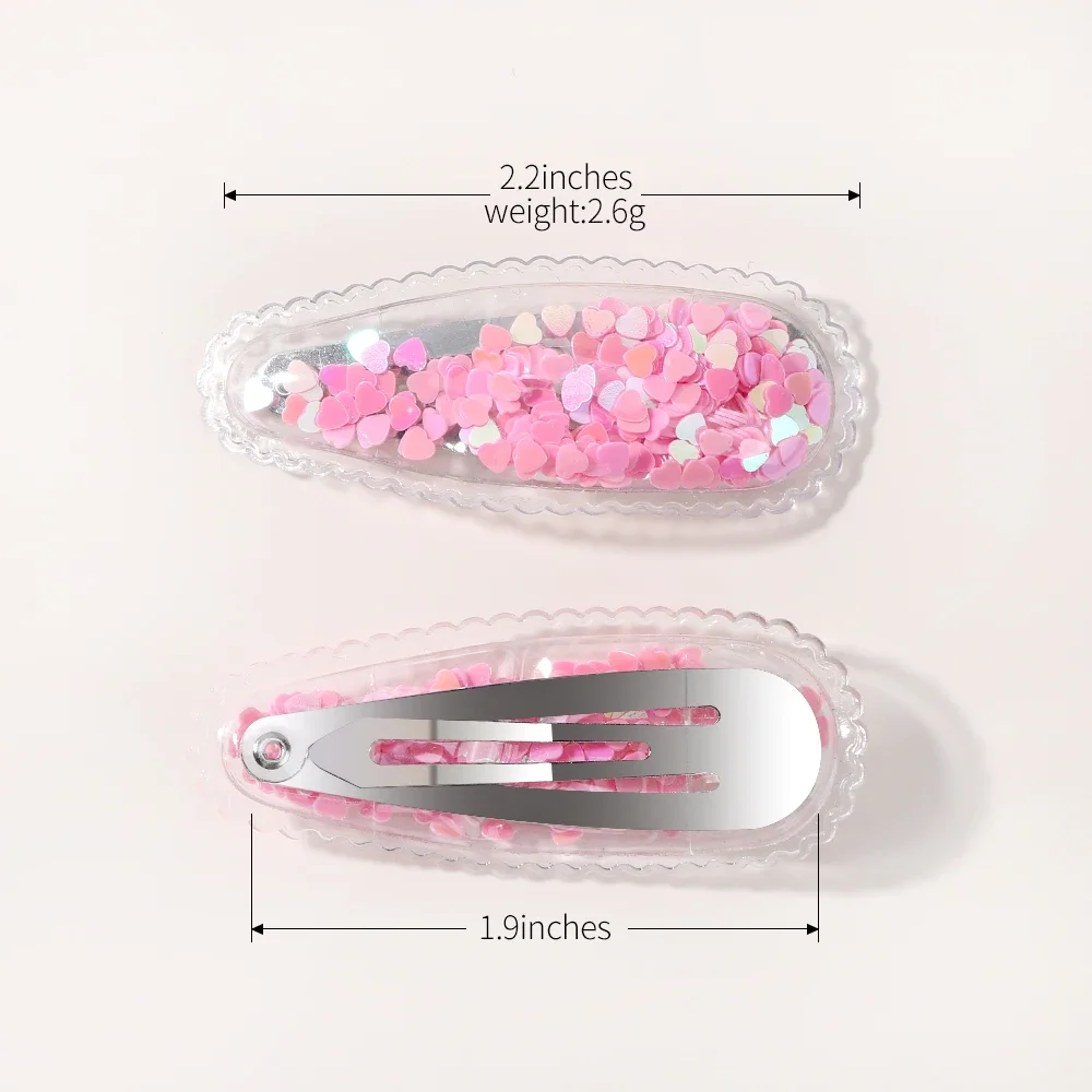 3/6 шт. модные блестящие зажимы для волос цветные прозрачные челки с блестками