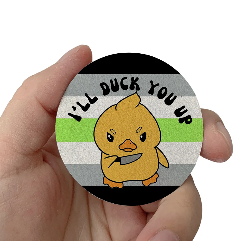 

Agender Pride Duck with knife Patches Clothes Hats Jackets Patch Stickers Iron On Patches thermoadhesive Leather Stickers