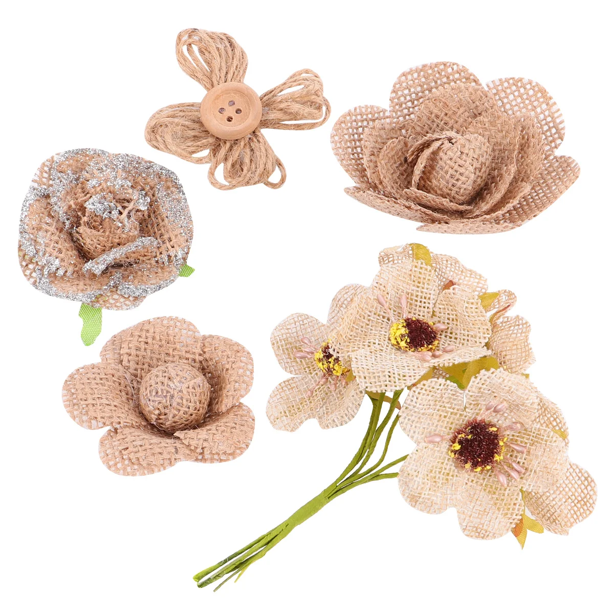 

Burlap Flowers Flower Rusticrosebows Christmas Crafts Lace Centerpieces Wedding Decorations Stemsembellishment Mini