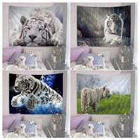 white tiger anime tapestry indian buddha wall decoration witchcraft bohemian hippie wall hanging sheets