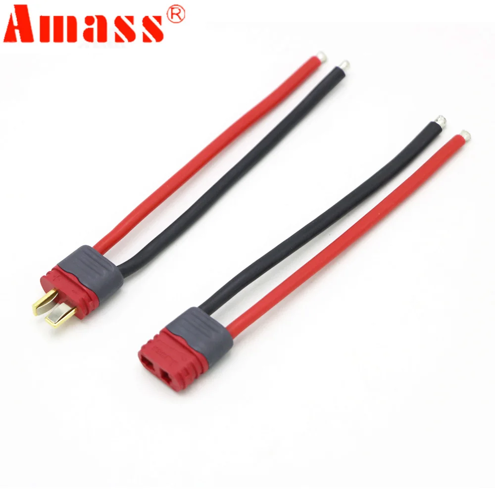 

1 pcs Parts Amass T Plug Connector Male Female with Housing 10CM Silicone Wire 12AWG FPV