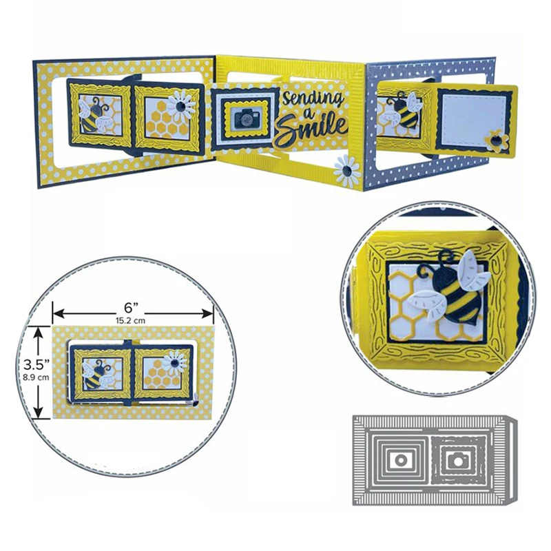 

Rectangle Landscape Metal Cutting Dies DIY Crafts Card Album Photo Making Scrapbooking Embossing Stencil New 2022