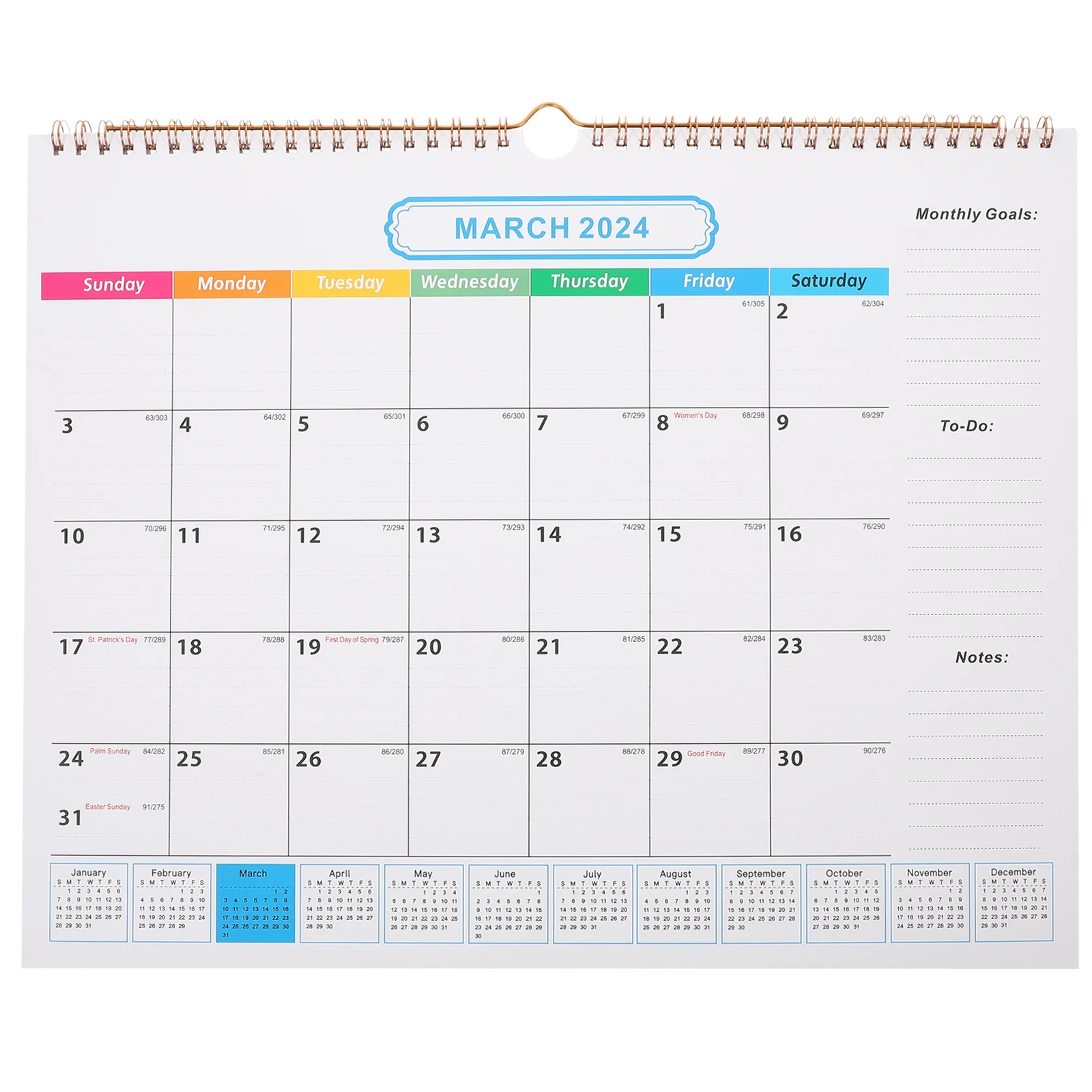 

2024 Wall Calendar Monthly Home Hanging 2023 Paper Tearable Family Appointment Daily Use Sturdy Dating