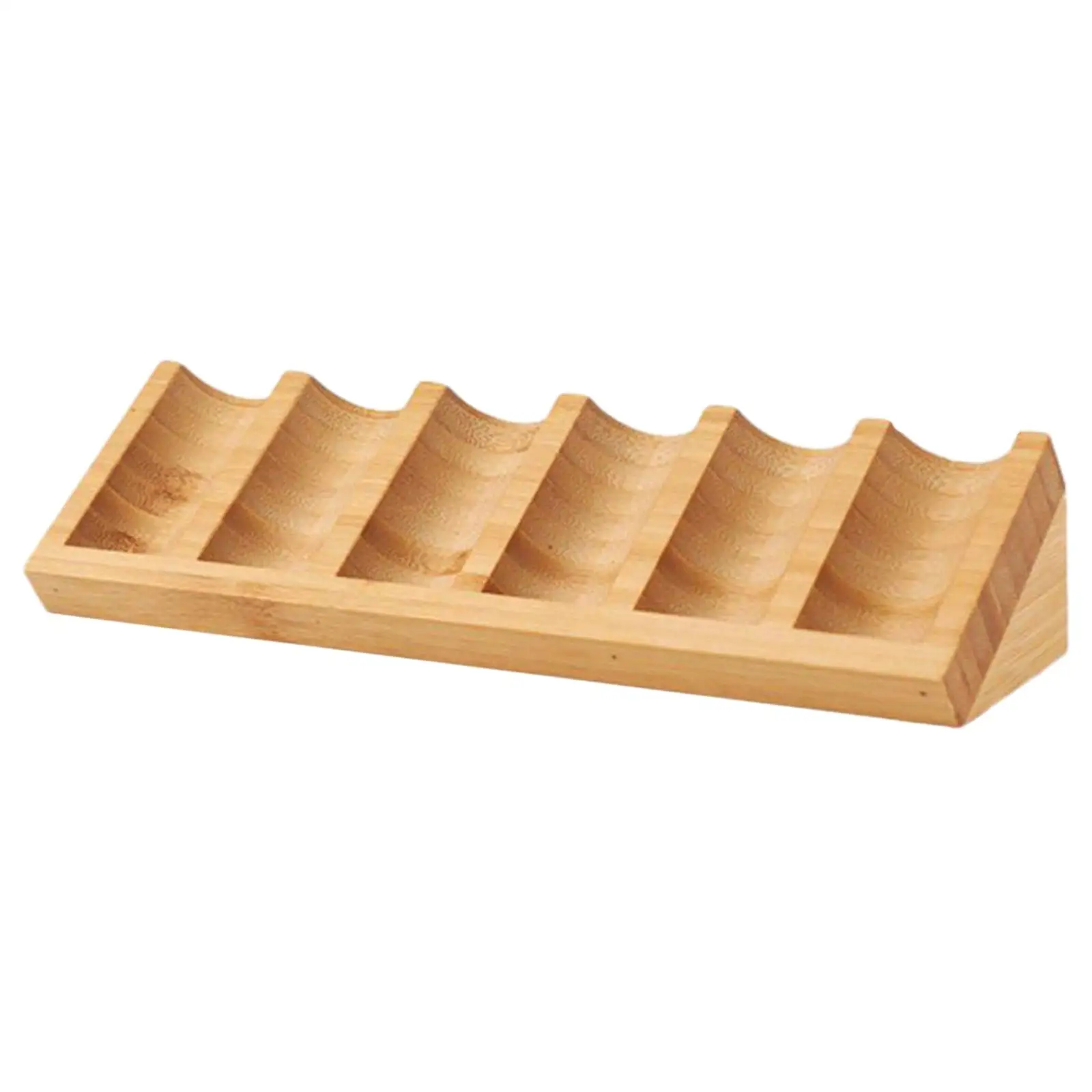 Essential Oil Display Rack 6 Slots Bamboo Countertop Shelf