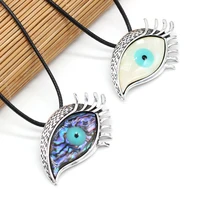 5pcs natural shell alloy white abalone eye pendant necklace for jewelry makingdiy necklace accessories wedding gift party50x30mm