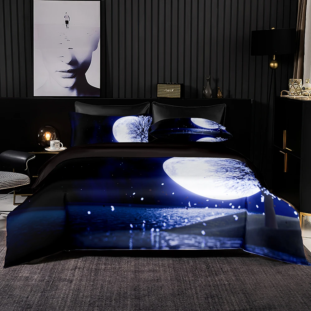 Комплект постельного белья из искусственного сатина с пододеяльником размер