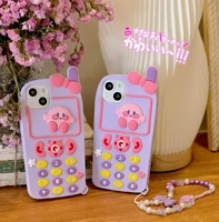 cartoon cute kawaii purple telephone shape phone case for iphone 13 12 11 pro max x xs max xr phone soft silicone cover cases