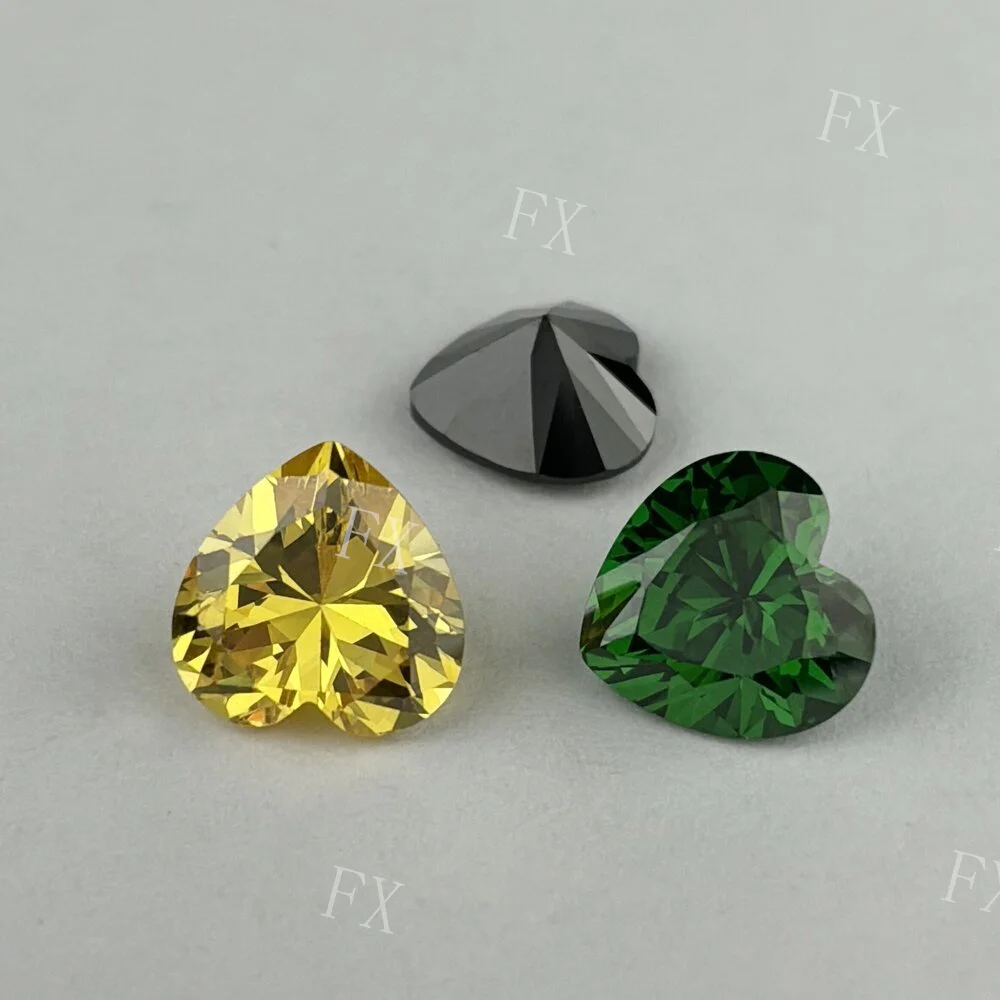 10 шт. 3x3 ~ 15x15 мм AAAAA в форме сердца белый зеленый аквамарин синий оранжевый розовый