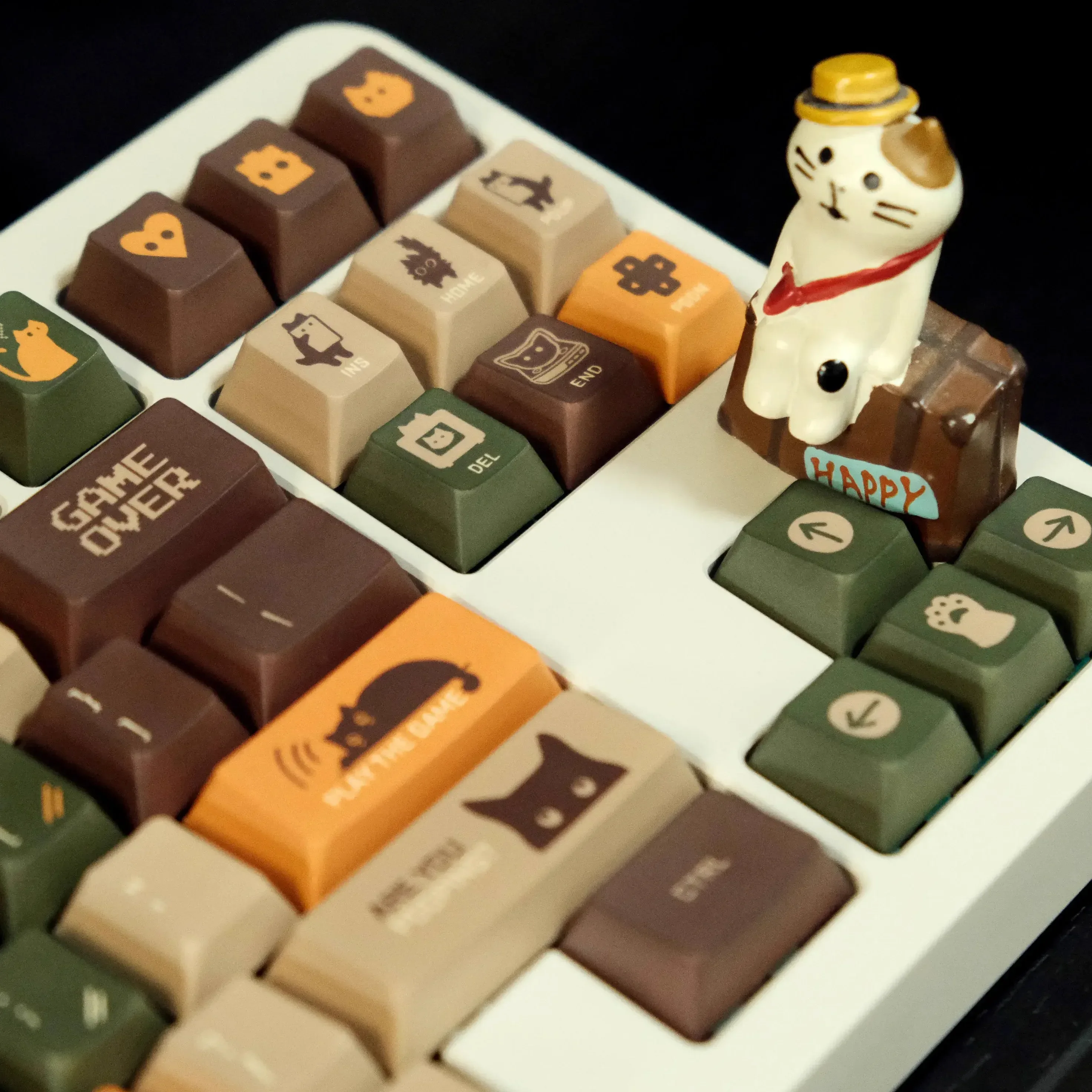 Индивидуальные колпачки для клавиатуры с изображением кошки оригинальные