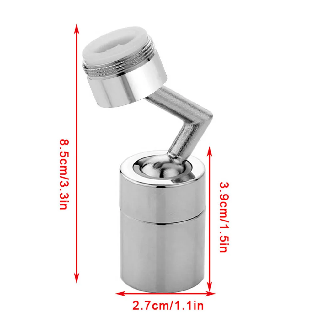 

720 degrees Rotating Water Tap Kitchen Laundry Room Adjustable Splash Proof Metal Water Faucet