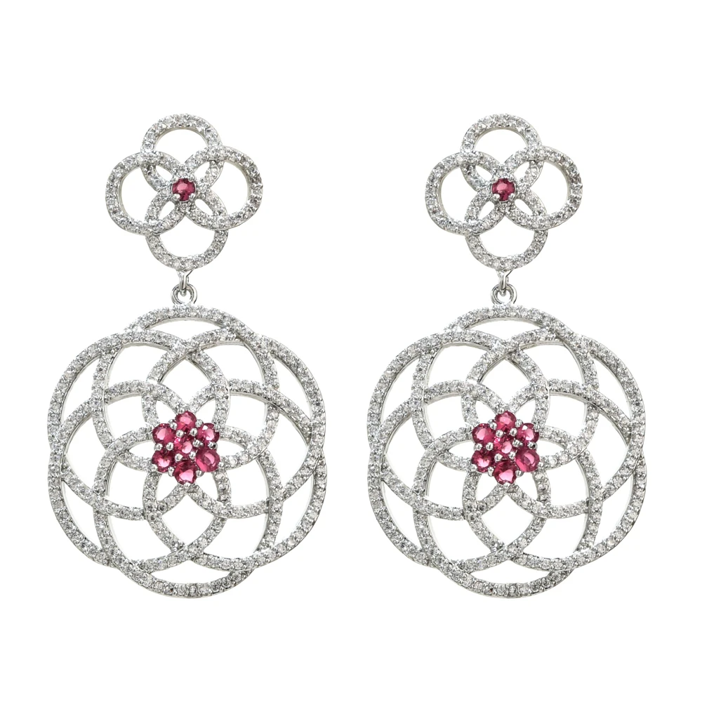 

European and American fashion temperament flower tassel earrings women/girls wedding party jewelry gifts ER-624