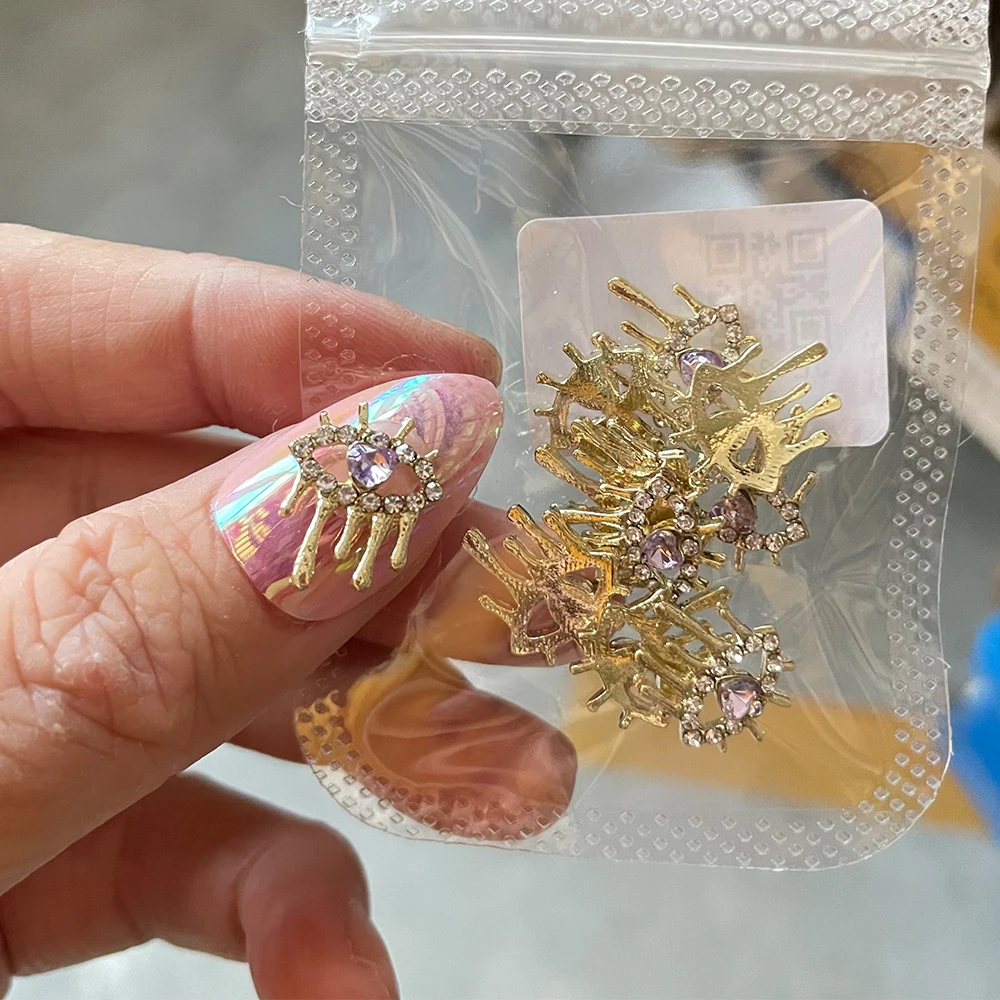 10 шт. подвески для ногтей с голубыми глазами