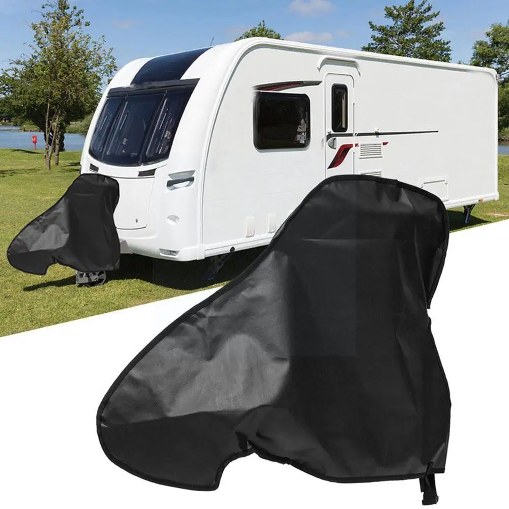 

Caravan Towing BLack Hitch Cover Trailer Rain Dust Drawstring Universal Hook Dirtproof Waterproof Cover Trailer Protector B3X7