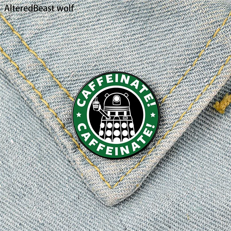 

Caffeinate Pattern Printed Pin Custom Funny Brooches Shirt Lapel Bag Cute Badge Cartoon enamel pins for Lover Girl Friends