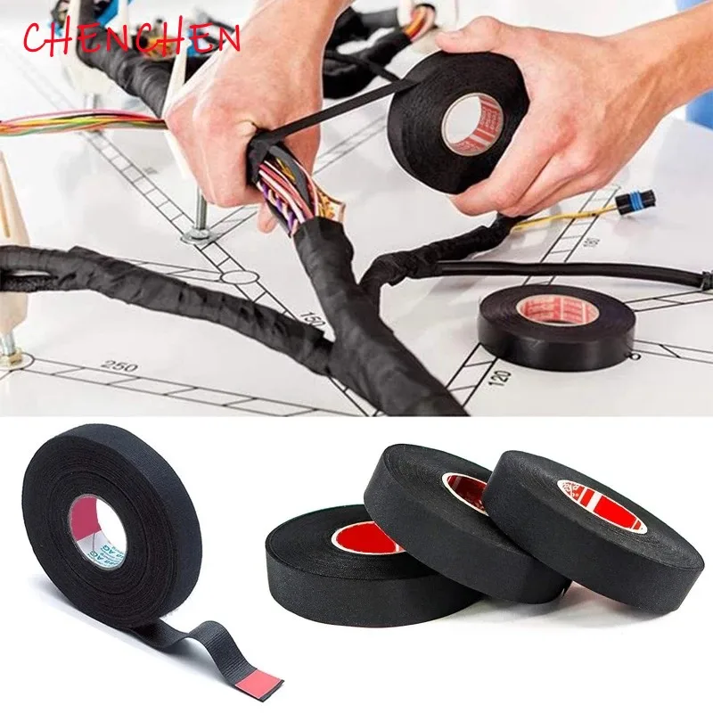 

15 Meter Heat-resistant Flame Retardant Tape Coroplast Adhesive Cloth Tape For Car Cable Harness Wiring Loom Protection Tape