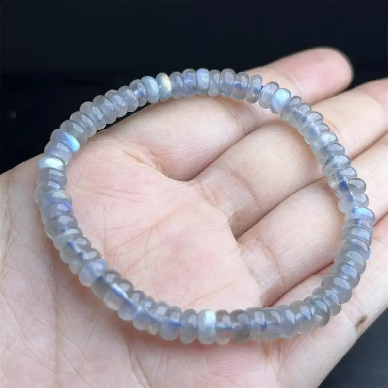 6 мм натуральный серый лунный камень браслет Рейки драгоценный модные украшения