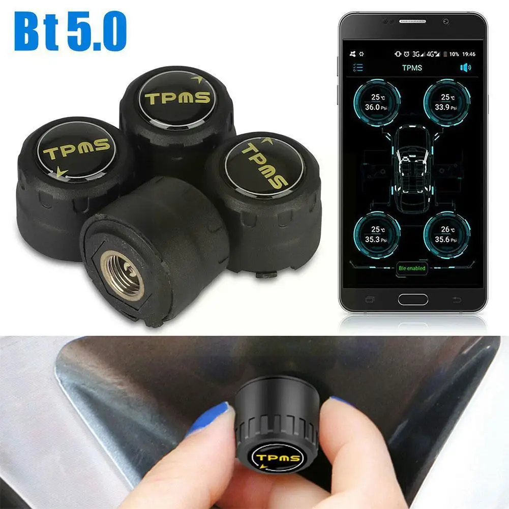 

Автомобильная система контроля давления в шинах TPMS Bluetooth 5,0, автомобильное внешнее водонепроницаемое приложение IP67, аксессуары, датчик 4 F7M8