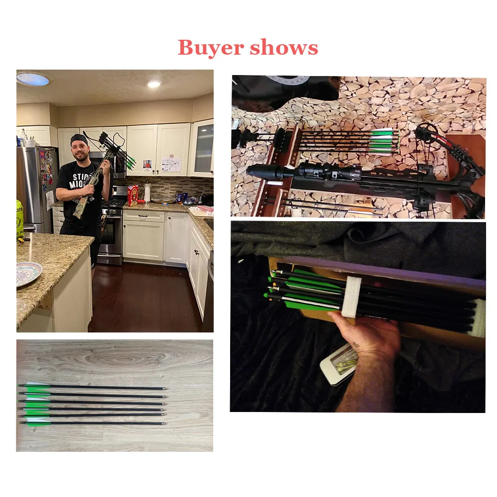 12PCS Carbon Crossbow Bolts 20'' OD 8.8mm Moon Nock Hunting Arrows Outdoor Games Mixed Arrow for Shooting Game | Спорт и