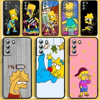 nice simpsons animation phone case for samsung s8 s9 s10 s20 s21 s22 plus 4g s10e 5g lite ultra fe black silicone luxury soft