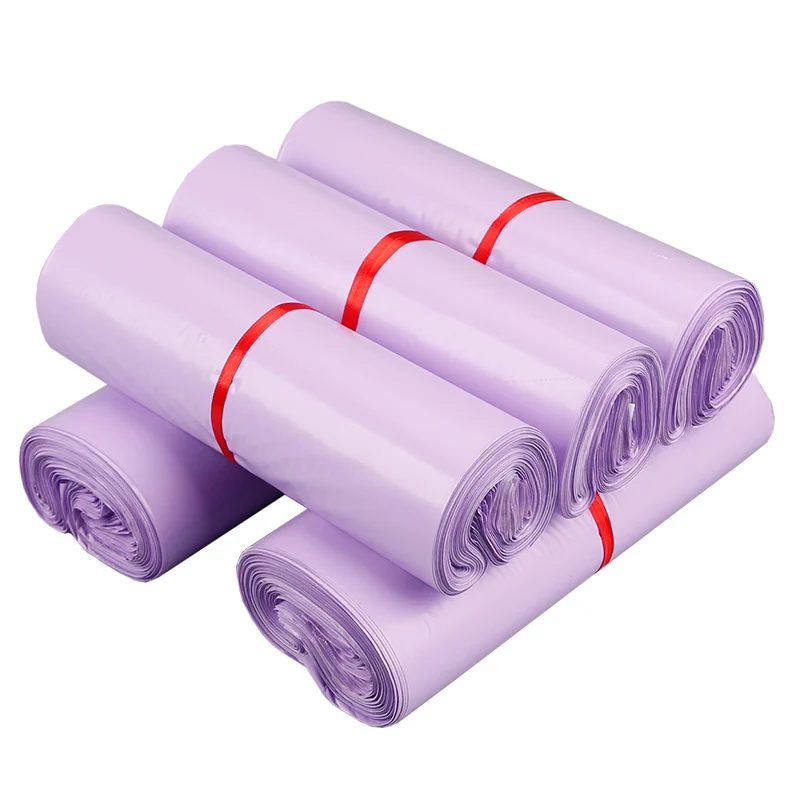 50Pcs/Pack Matte Courier Bag PE Plastic Clothing Packaging Bags Light Purple Waterproof Mailing Envelopes Self Seal Post Bags