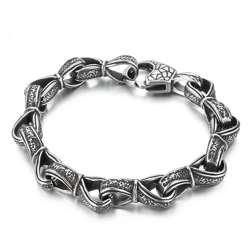 

10mm Punk Retro 316L Stainless Steel Link Chain Bracelets Men Hiphop Easy Hook Hand Fashion Bike Biker Bracelet Bangle Jewelry