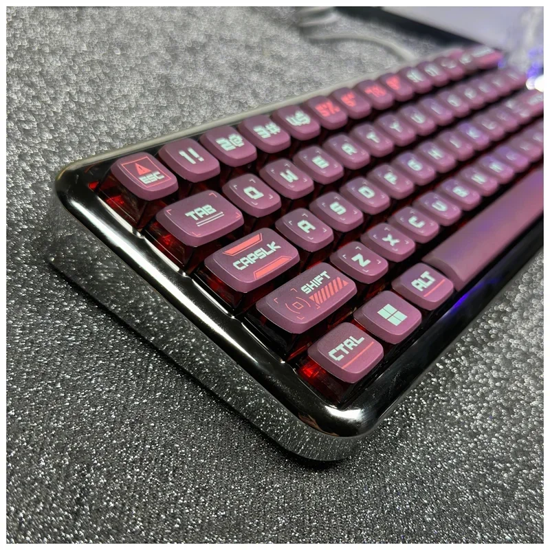 

Cyber Punk Gradient Pudding Translucent Keycaps ASA Profile Sublimation Keycap for Mechanical Keyboard Keyboards Accessories
