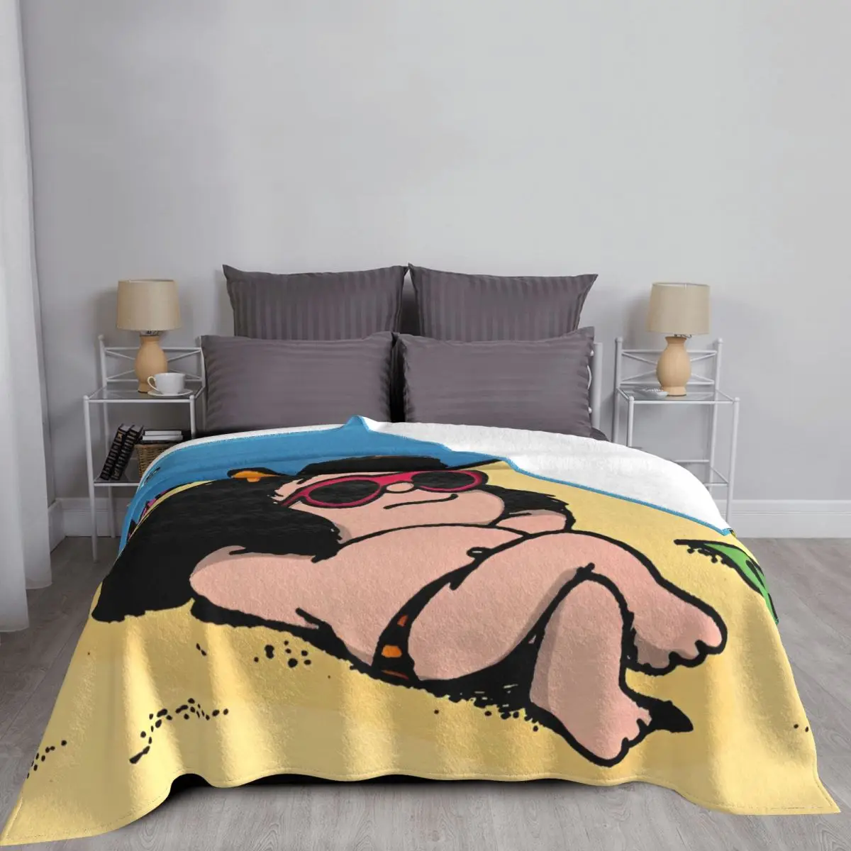 Mafalda пляжные одеяла флисовые Летние Осенние Зимние аниме портативные супер