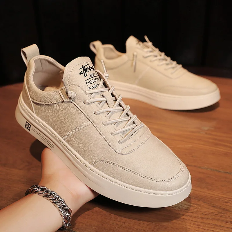 

Comfortable Sweat-absorbent Flat Shoes Leather Men Shoes Fashion Spring Man Trainers Classic Skate Shoes S10270-S10277 Morliron